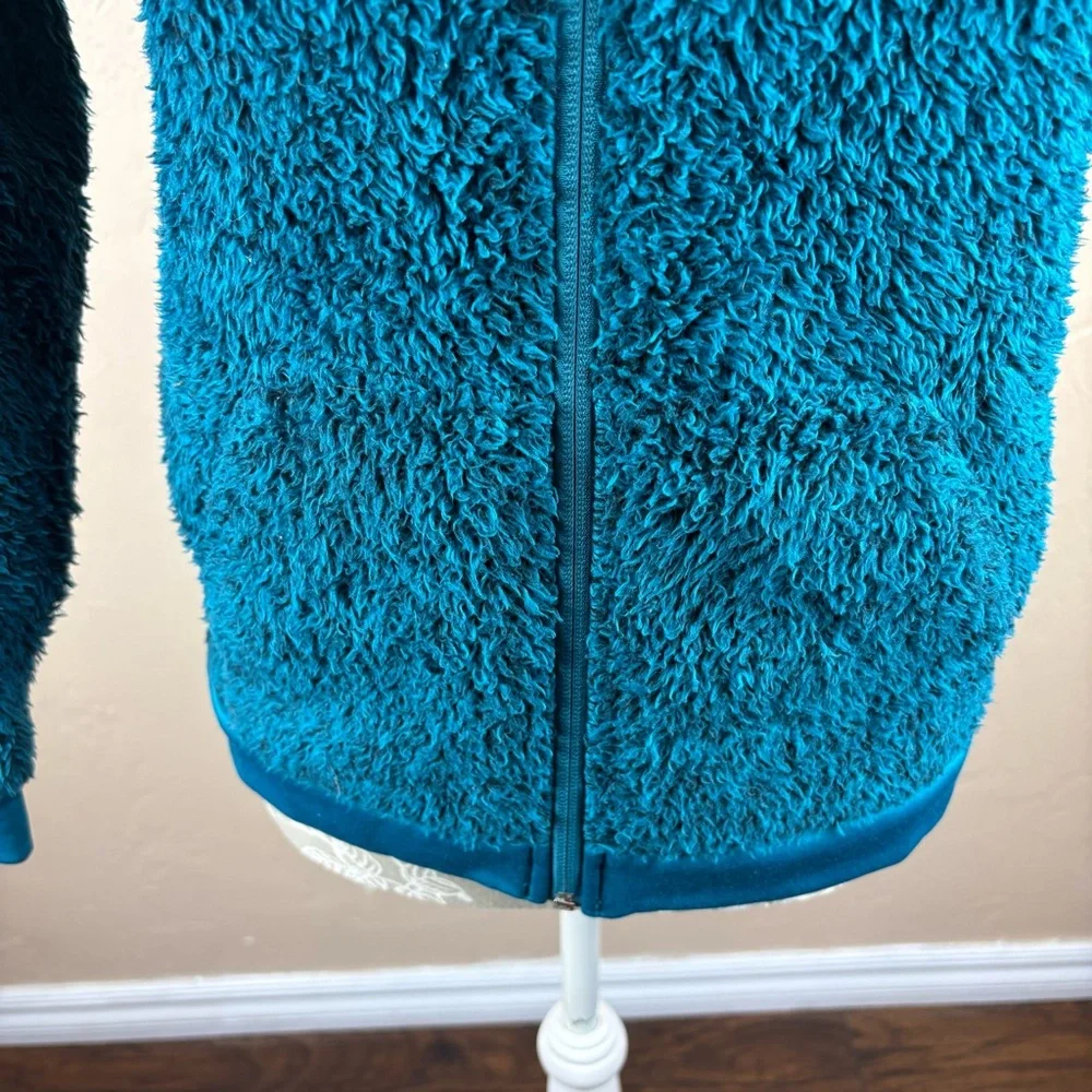 Spyder Girls' Park Hoodie Jacket Swell Blue Green Fleece Size Large